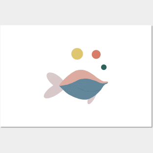 Abstract quirky fish Posters and Art